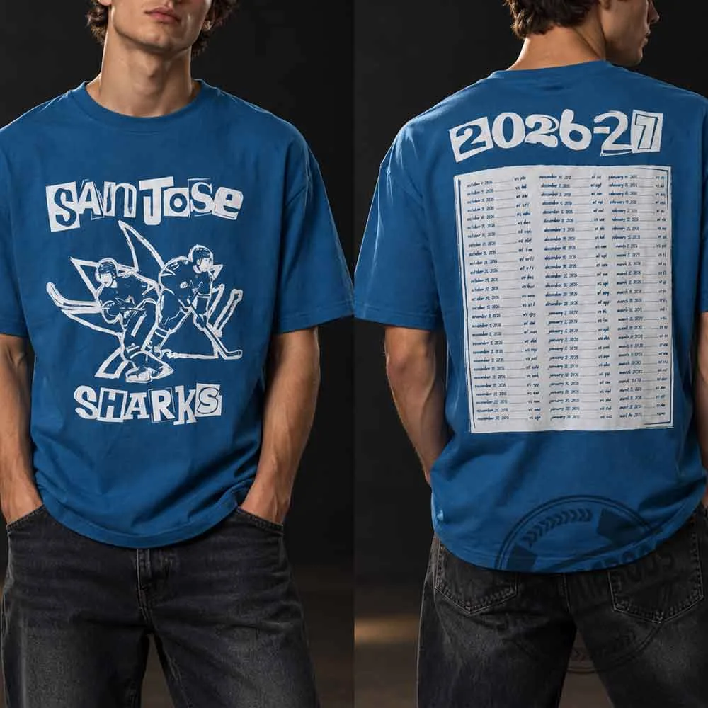 San Jose Sharks 2026-27 Schedule T-Shirt (2) San Jose Sharks 2026-27 Schedule T-Shirt – image 2 of 3