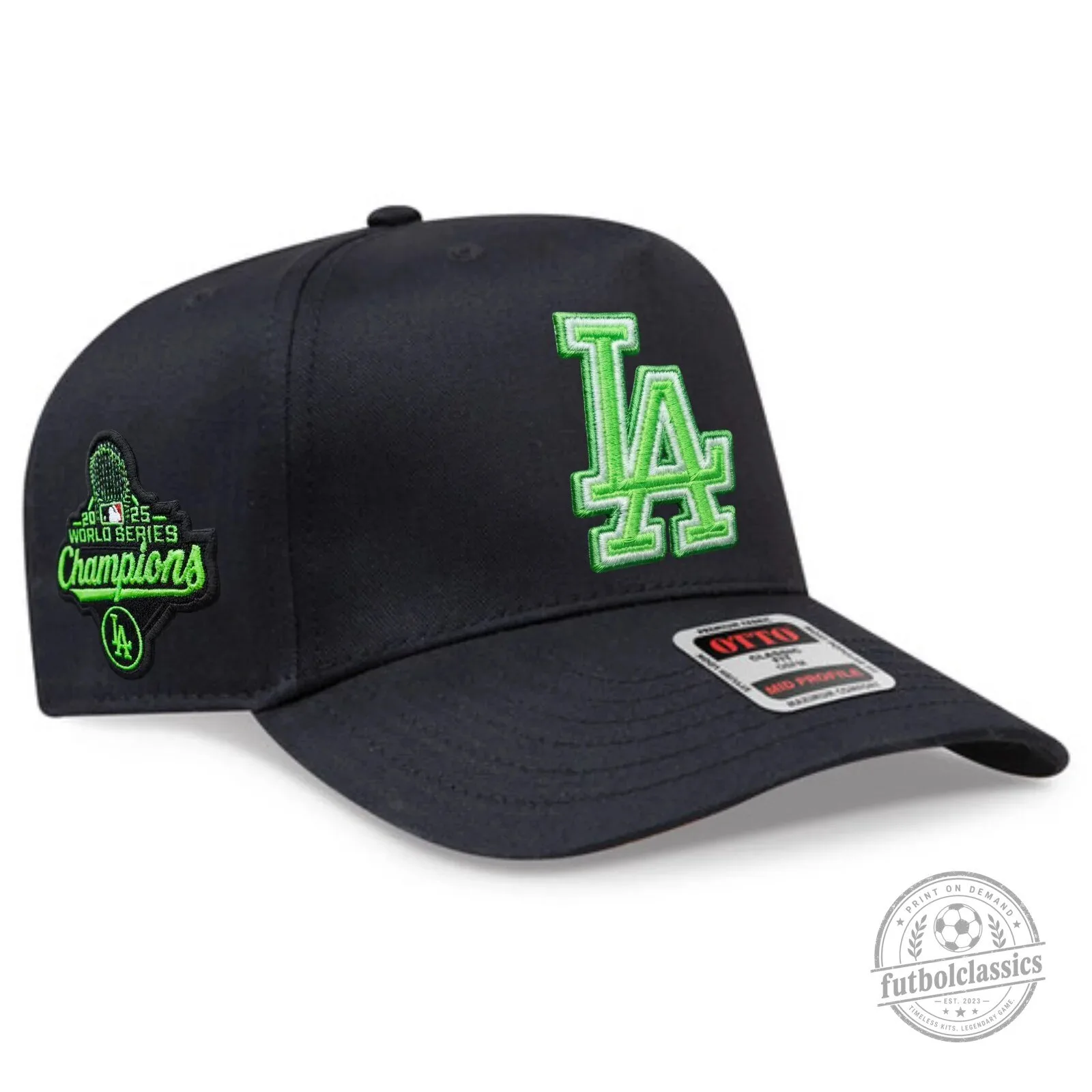 Los Angeles Dodgers 2025 World Series Champions Neon Style Cap Hat 4 Los Angeles Dodgers 2025 World Series Champions Neon Style Cap Hat