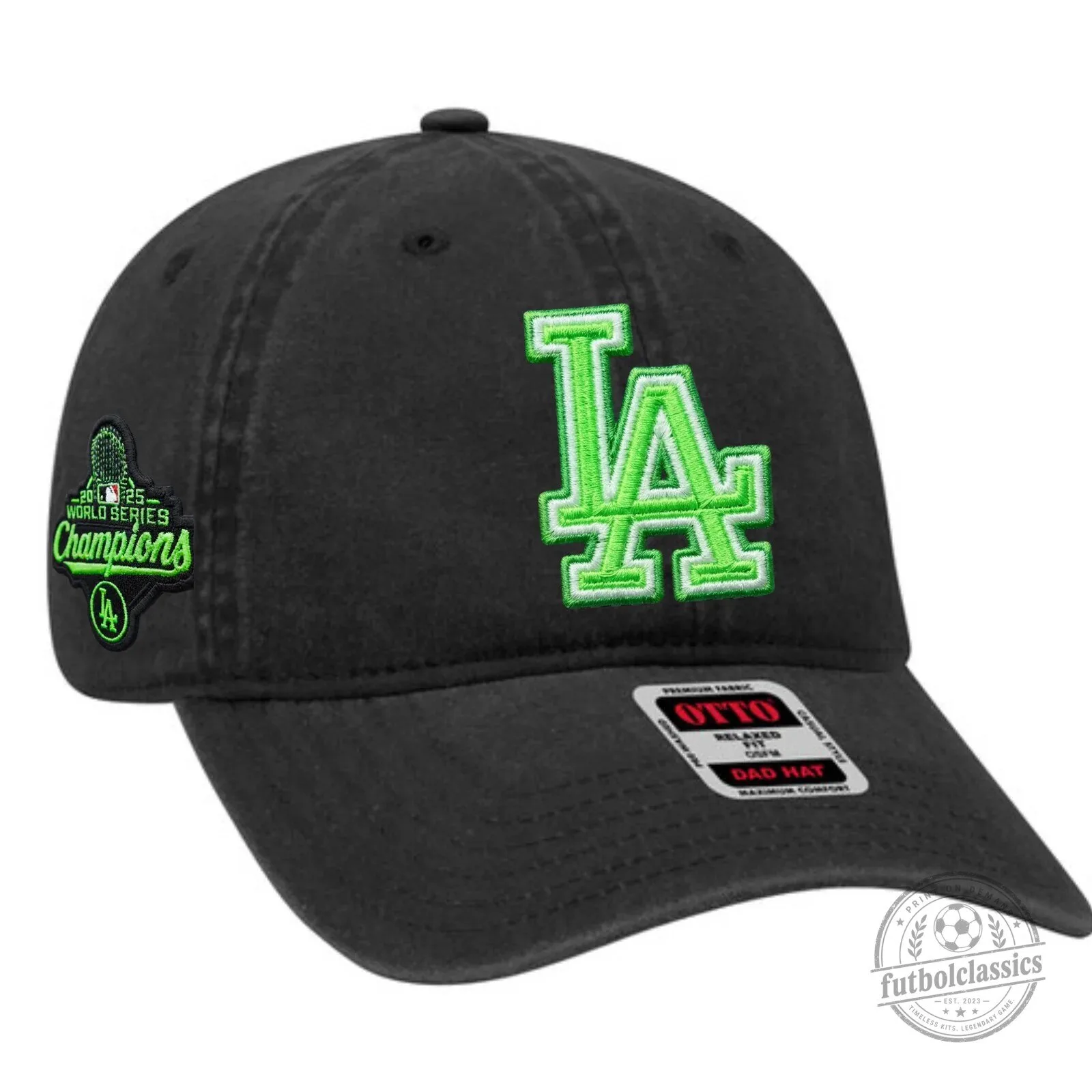 Los Angeles Dodgers 2025 World Series Champions Neon Style Cap Hat 5 Los Angeles Dodgers 2025 World Series Champions Neon Style Cap Hat
