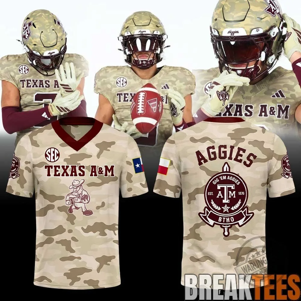 Texas A&M Aggies Camouflage Football Team Kit Jersey
