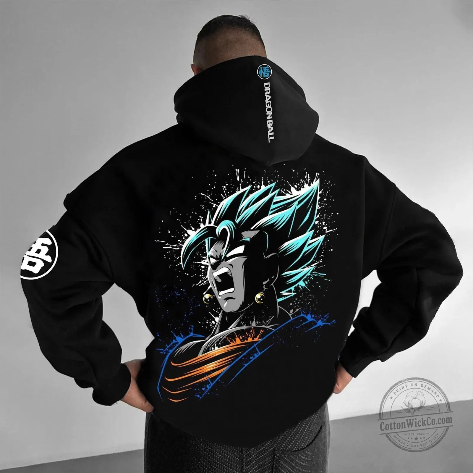 Dragon Ball Super Vegito Blue Super Saiyan God Anime Black Hoodie