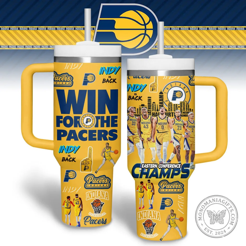 Indiana Pacers Basketball Team 40oz Stainless Steel Tumbler with Handle 41 Indiana Pacers Basketball Team 40oz Stainless Steel Tumbler with Handle