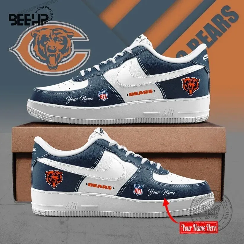 Chicago Bears Custom Name Air Force One Style Sneakers 1 Chicago Bears Custom Name Air Force One Style Sneakers