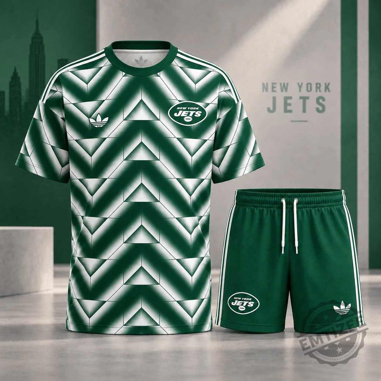 New York Jets Geometric Performance Shirt and Shorts Set