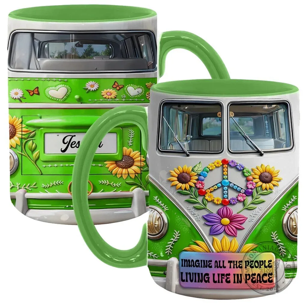 Imagine All The People Living Life In Peace Volkswagen Bus Coffee Mug 30 Imagine All The People Living Life In Peace Volkswagen Bus Coffee Mug