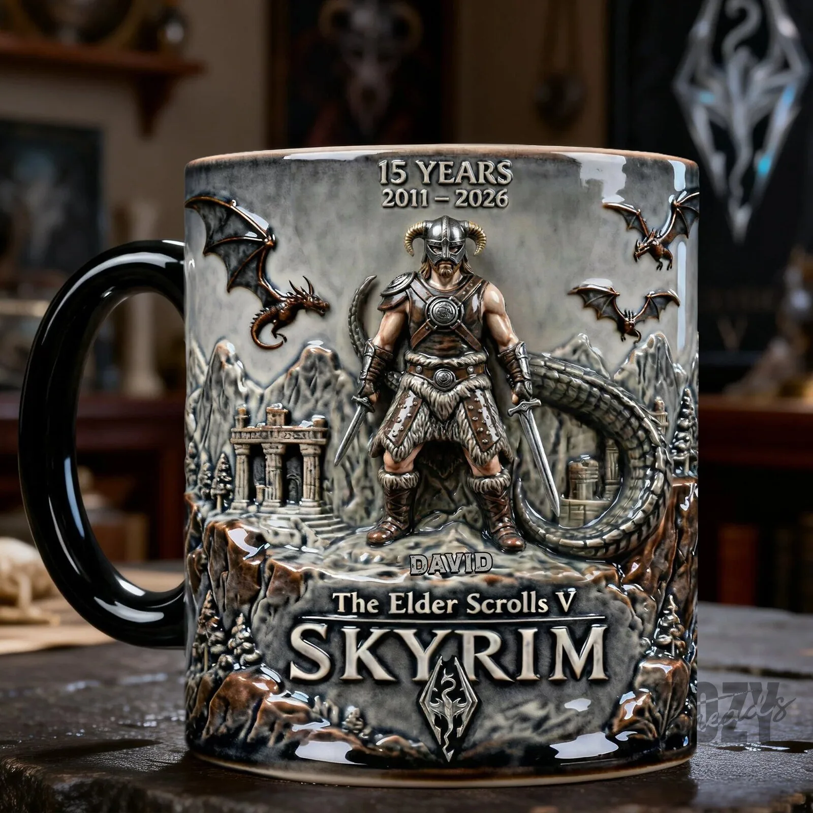 The Elder Scrolls V Skyrim 15th Anniversary Collectible Coffee Mug 3 The Elder Scrolls V Skyrim 15th Anniversary Collectible Coffee Mug