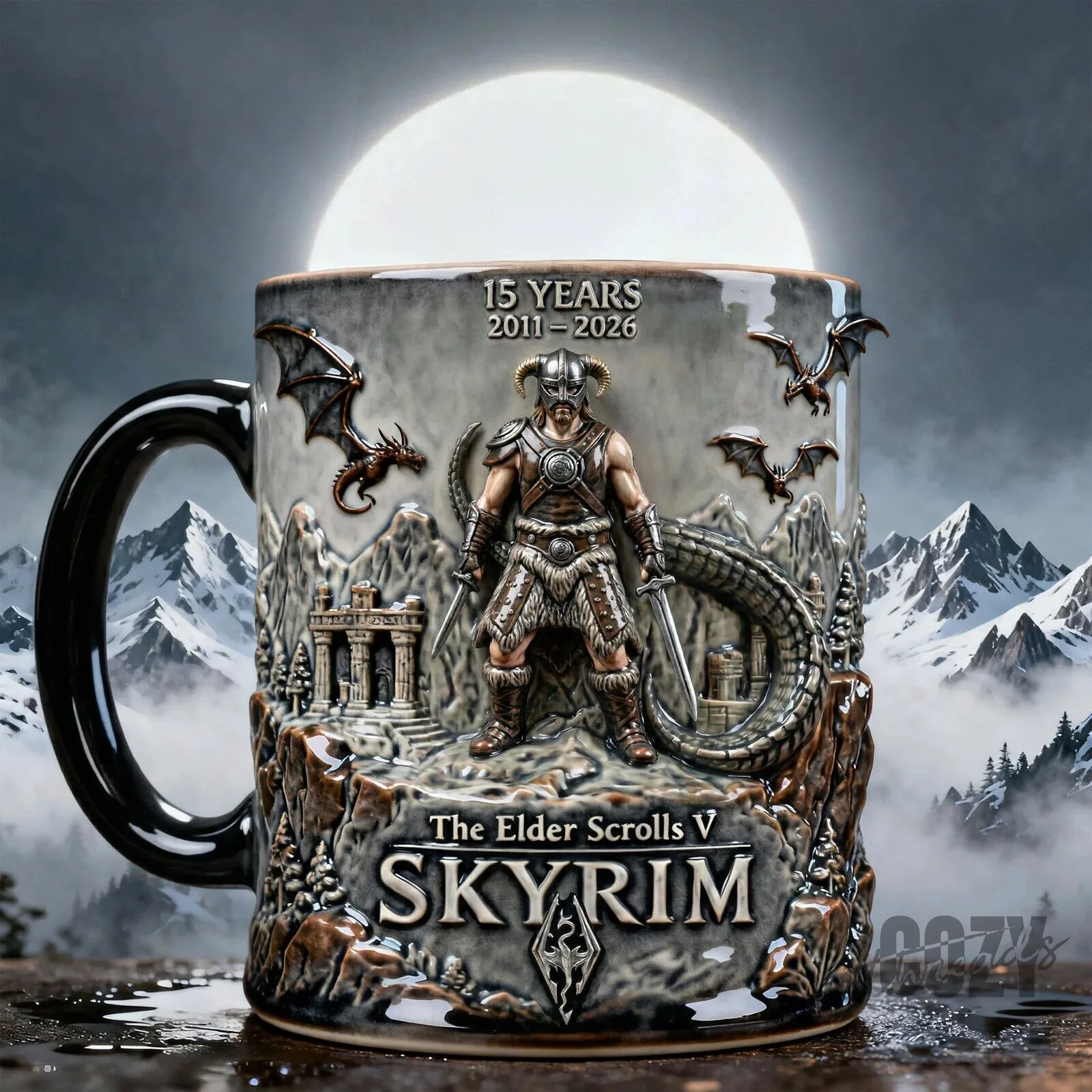 The Elder Scrolls V Skyrim 15th Anniversary Collectible Coffee Mug 4 The Elder Scrolls V Skyrim 15th Anniversary Collectible Coffee Mug