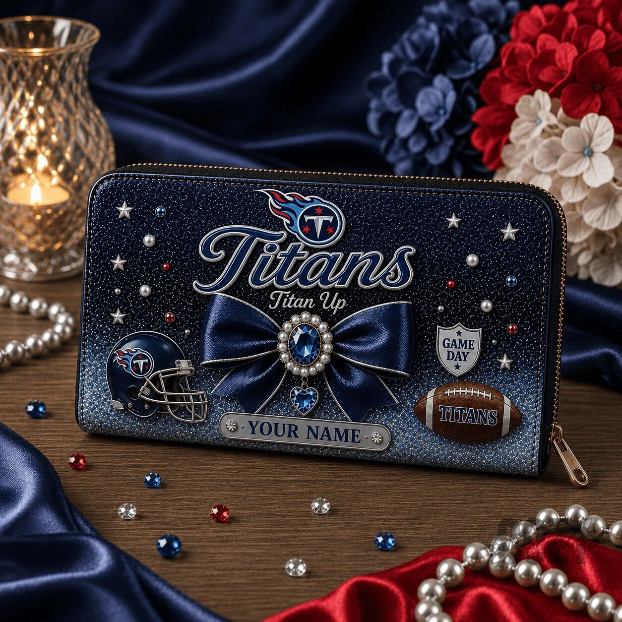 Tennessee Titans National Football League Personalized Sparkle Wallet