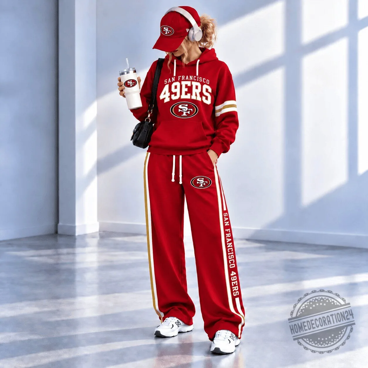 San Francisco 49ers National Football League Varsity Side Stripe Hoodie and Pants Set