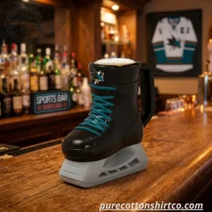 San Jose Sharks Ice Skate Beer Mug – NHL Hockey Skate Beer Stein Barware 3 San Jose Sharks Ice Skate Beer Mug