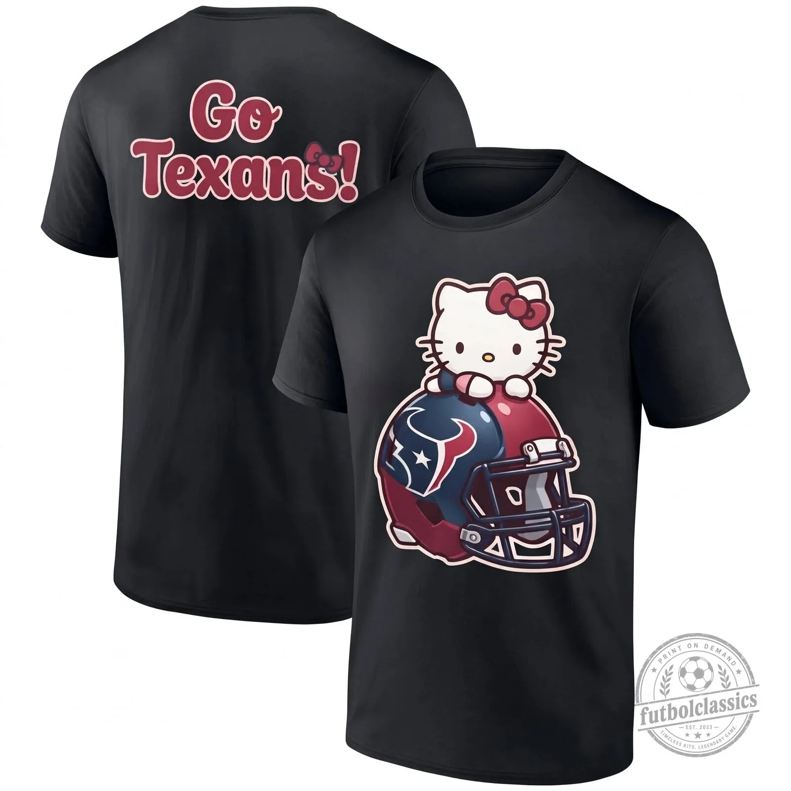Hello Kitty Houston Texans Football Team T-Shirt
