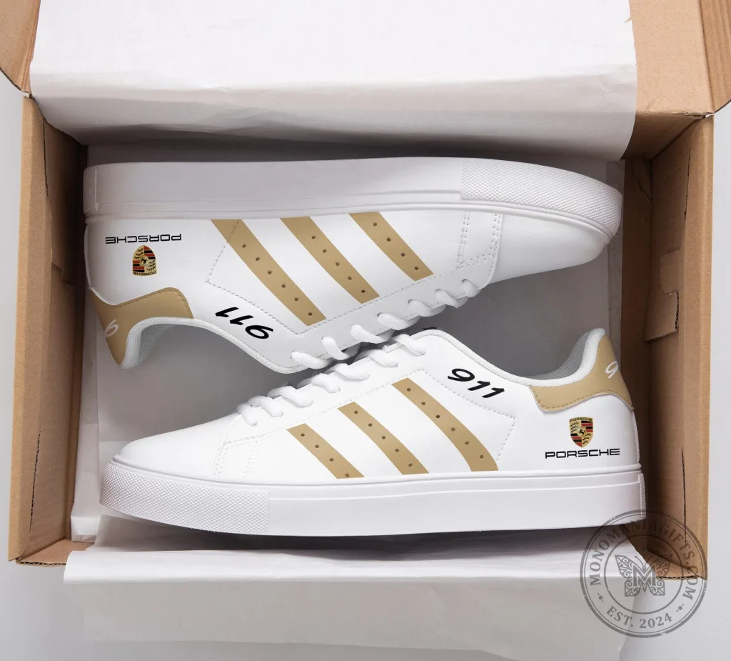 Porsche 911 ST Stan Smith Style White and Gold Sneakers 26 Porsche 911 ST Stan Smith Style White and Gold Sneakers