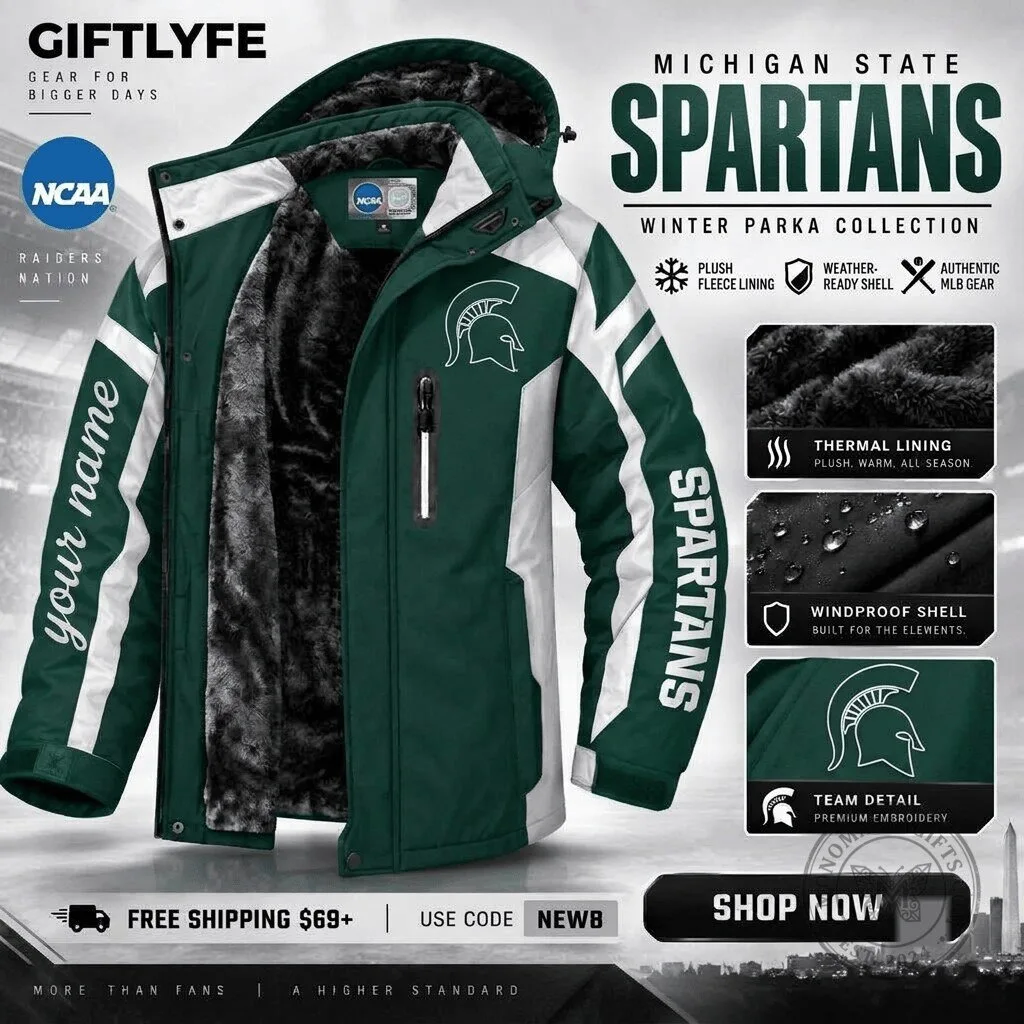 Michigan State Spartans NCAA Winter Parka Jacket