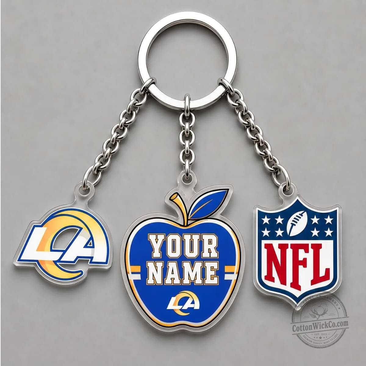 Los Angeles Rams Apple NFL Triple Charm Keychain