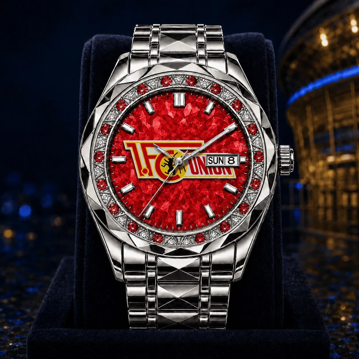 1. FC Union Berlin Bundesliga Football Club Men's Luxury Stainless Steel Watch