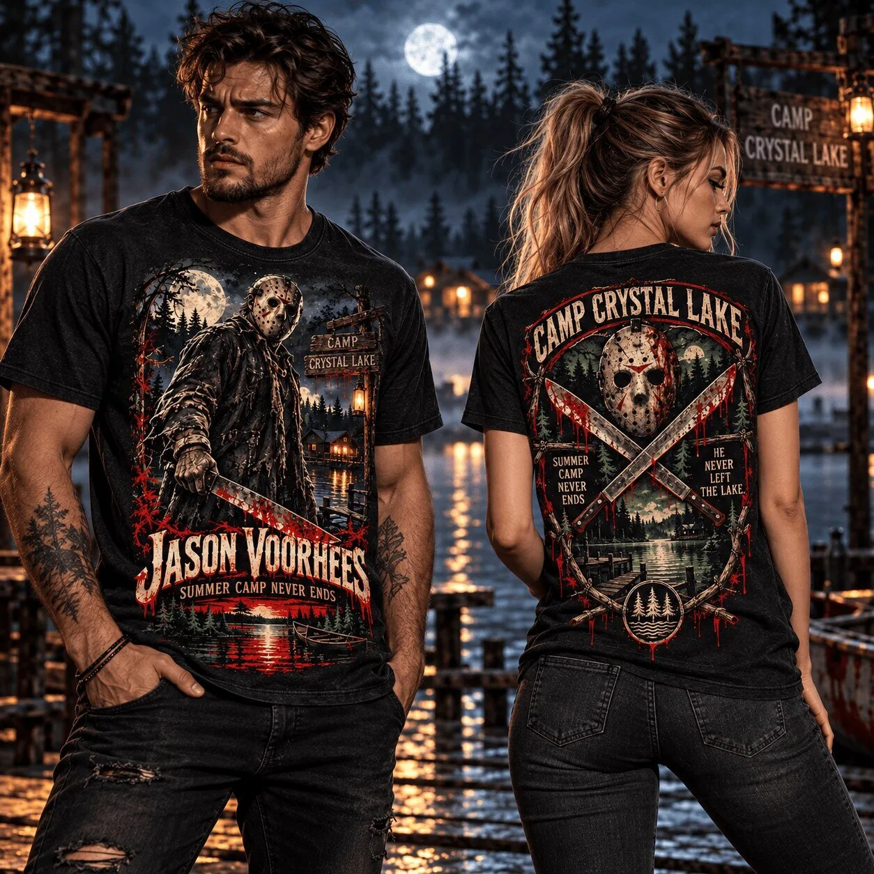 Jason Voorhees Friday The 13th Camp Crystal Lake Horror Movie T-Shirt