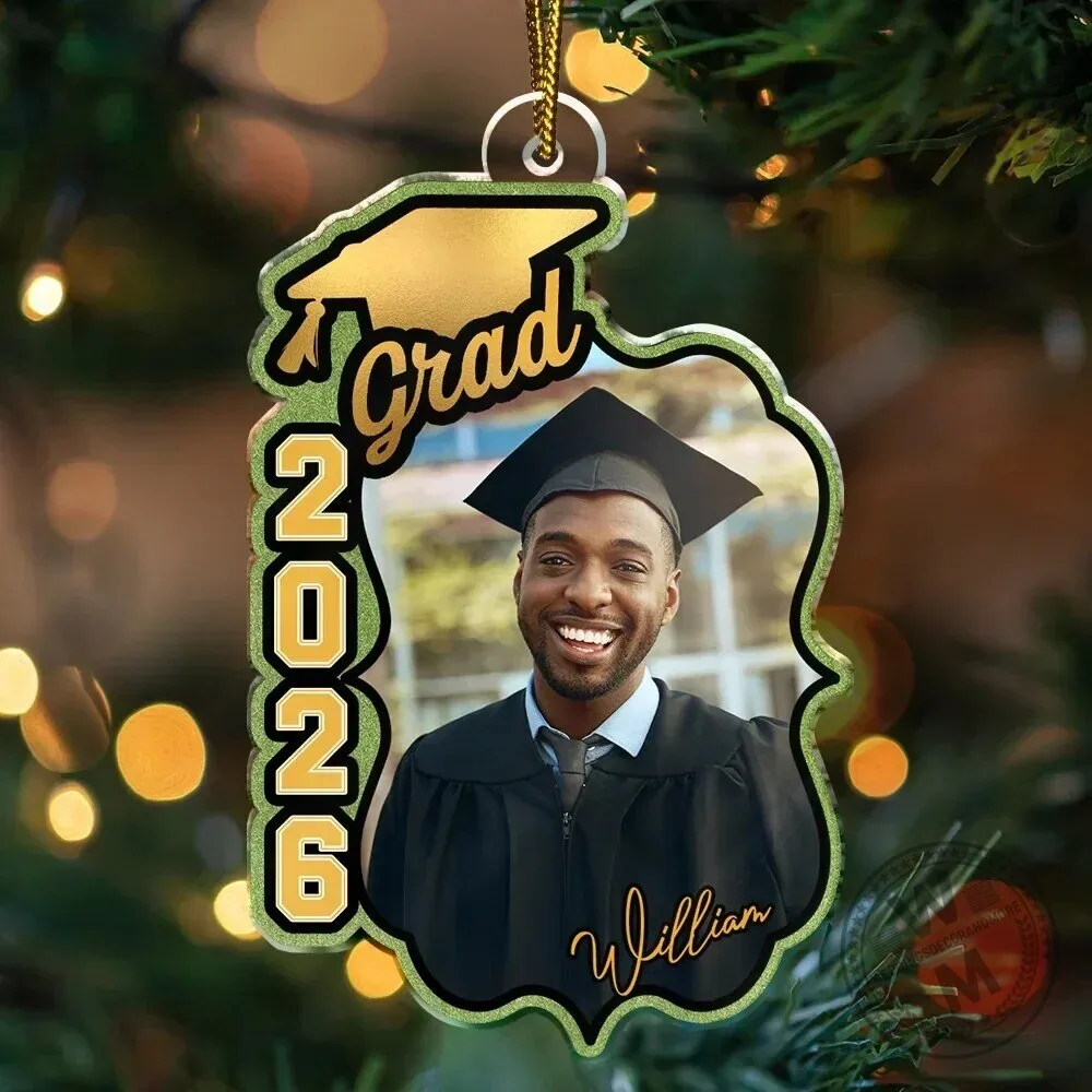 Personalized Graduation Photo Ornament, Custom Graduate Name and Year Keepsake 8 Personalized Graduation Photo Ornament, Custom Graduate Name and Year Keepsake