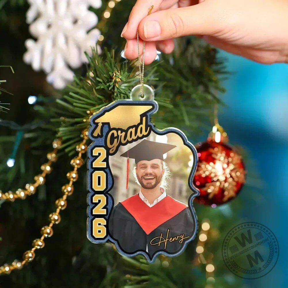 Personalized Graduation Photo Ornament, Custom Graduate Name and Year Keepsake 9 Personalized Graduation Photo Ornament, Custom Graduate Name and Year Keepsake