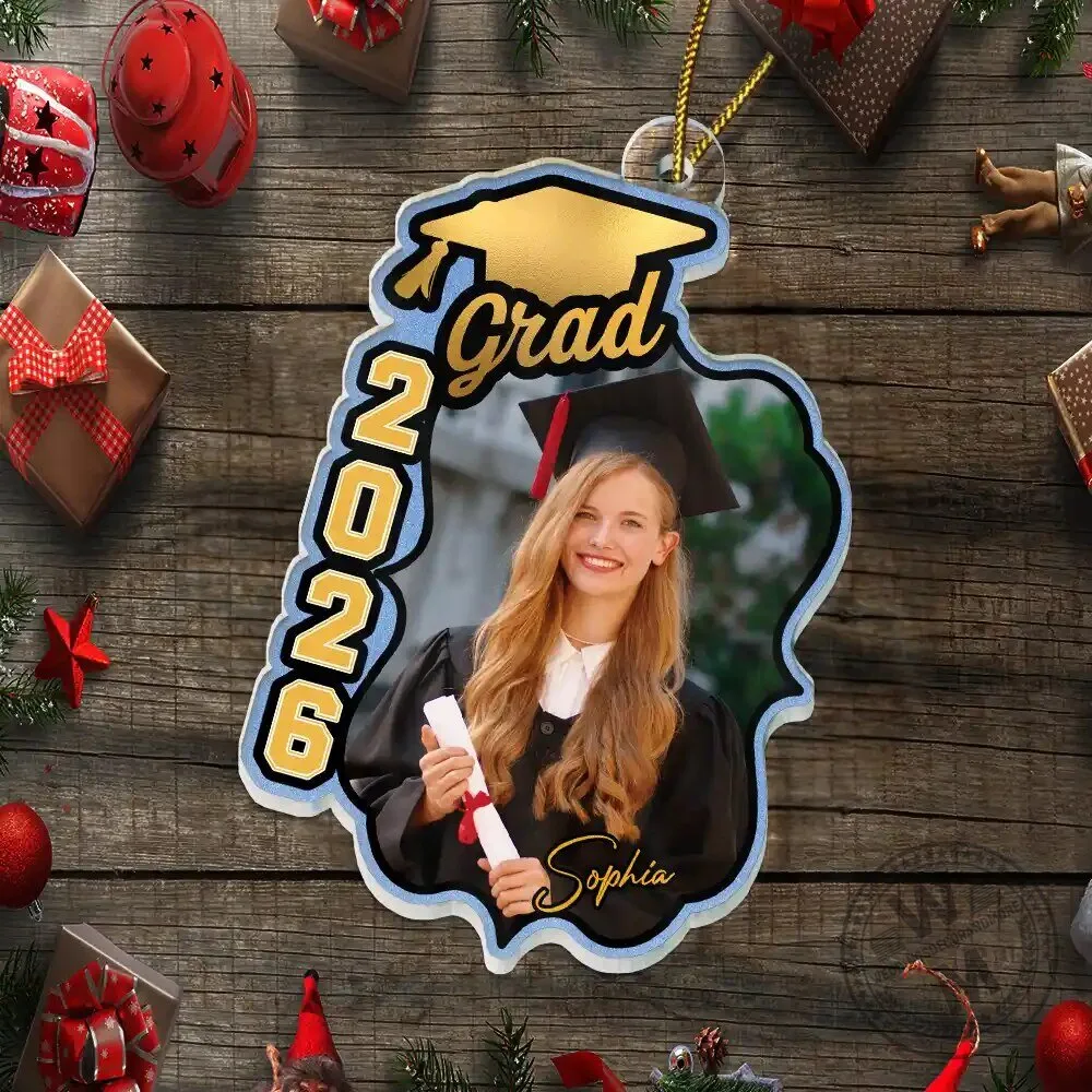 Personalized Graduation Photo Ornament, Custom Graduate Name and Year Keepsake 10 Personalized Graduation Photo Ornament, Custom Graduate Name and Year Keepsake