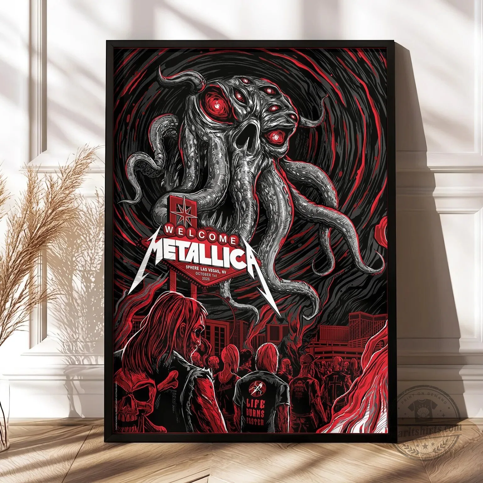 2026 Life Burns Faster Concert Poster by Metallica - Welcome to Las Vegas