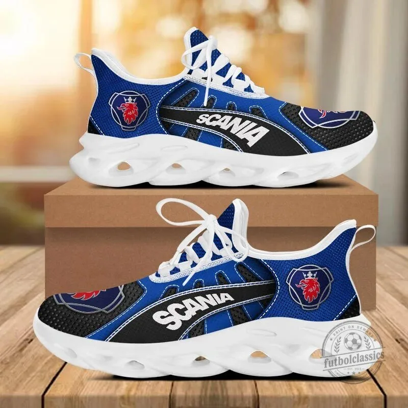 Scania Logo Blue Black Pattern Running Shoes