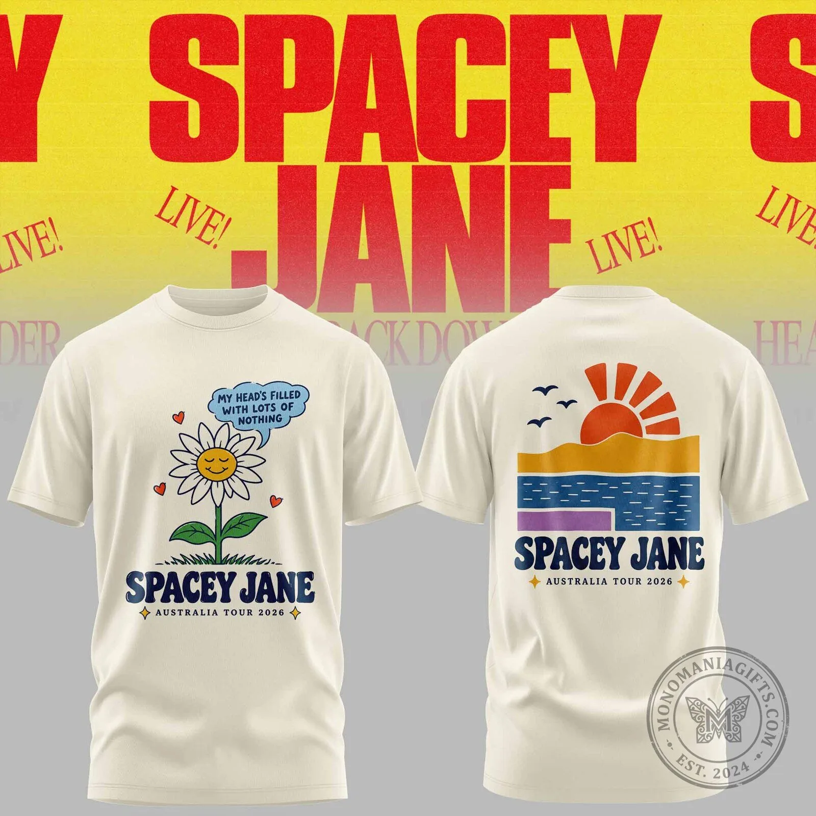 Australian Tour 2026 T-Shirt for Spacey Jane - Heading Back Down Under