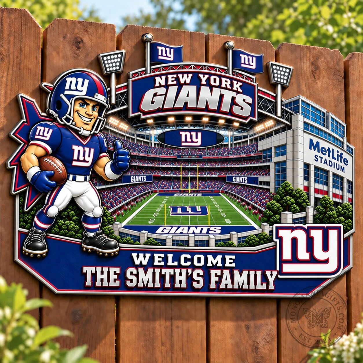 New York Giants MetLife Stadium Welcome Sign for Football Fans