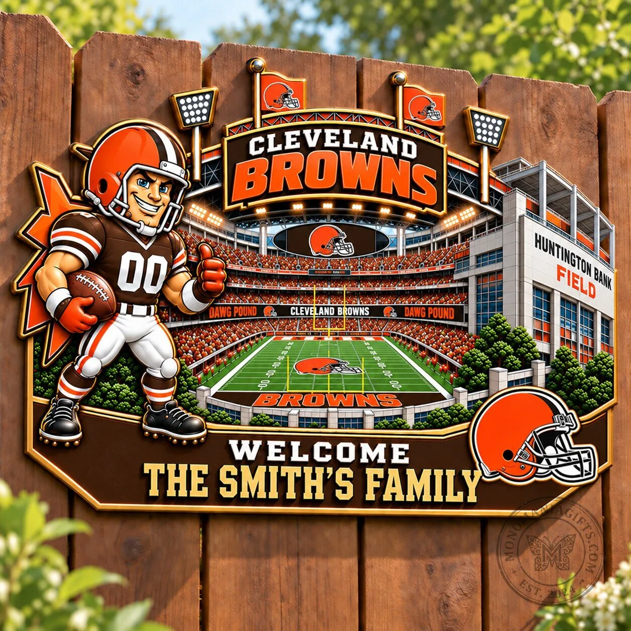 Cleveland Browns NFL Football Stadium Mascot Personalized Metal Sign