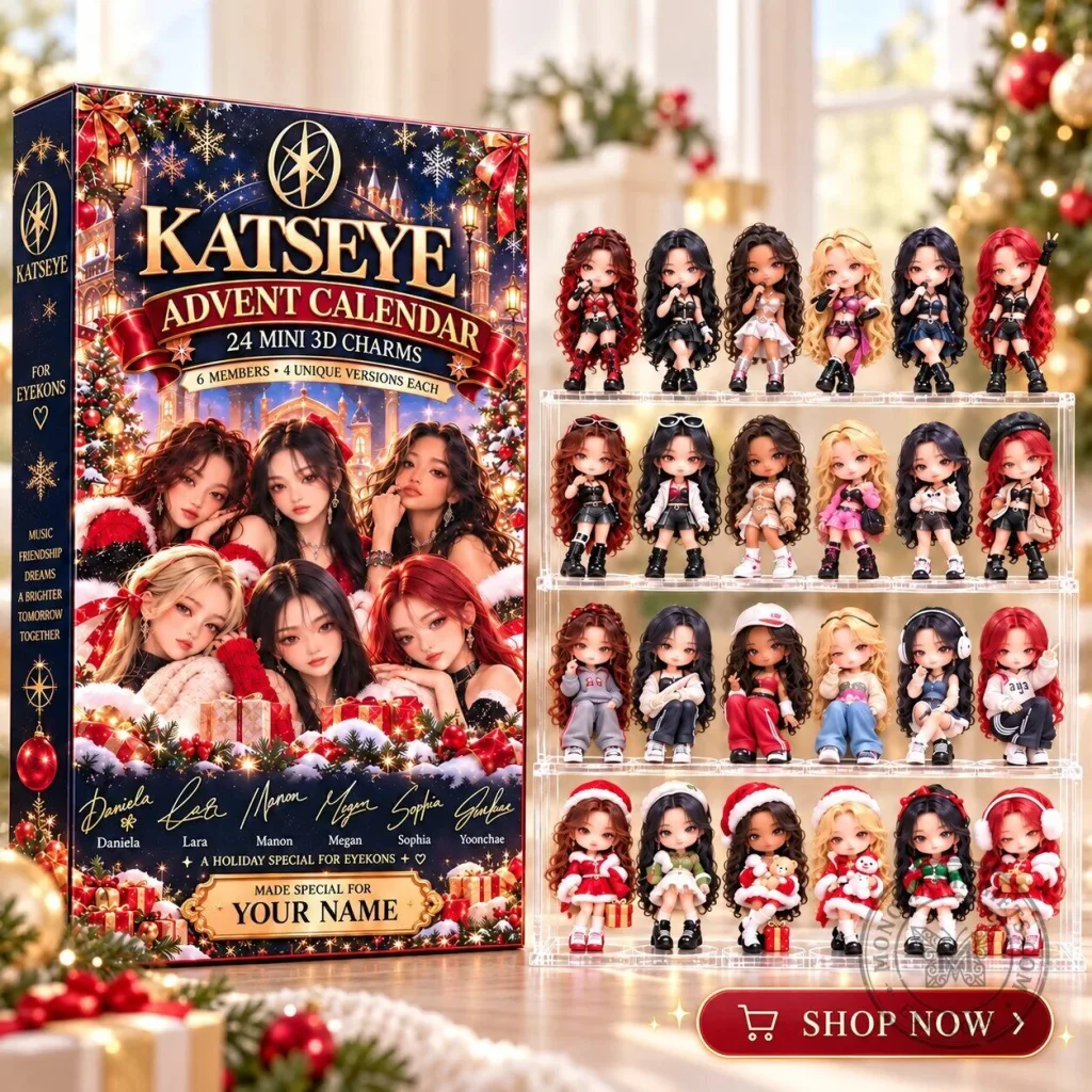 Katseye K-Pop Group Advent Calendar Box with 24 Mini 3D Charms Katseye K-Pop Group Advent Calendar Box with 24 Mini 3D Charms