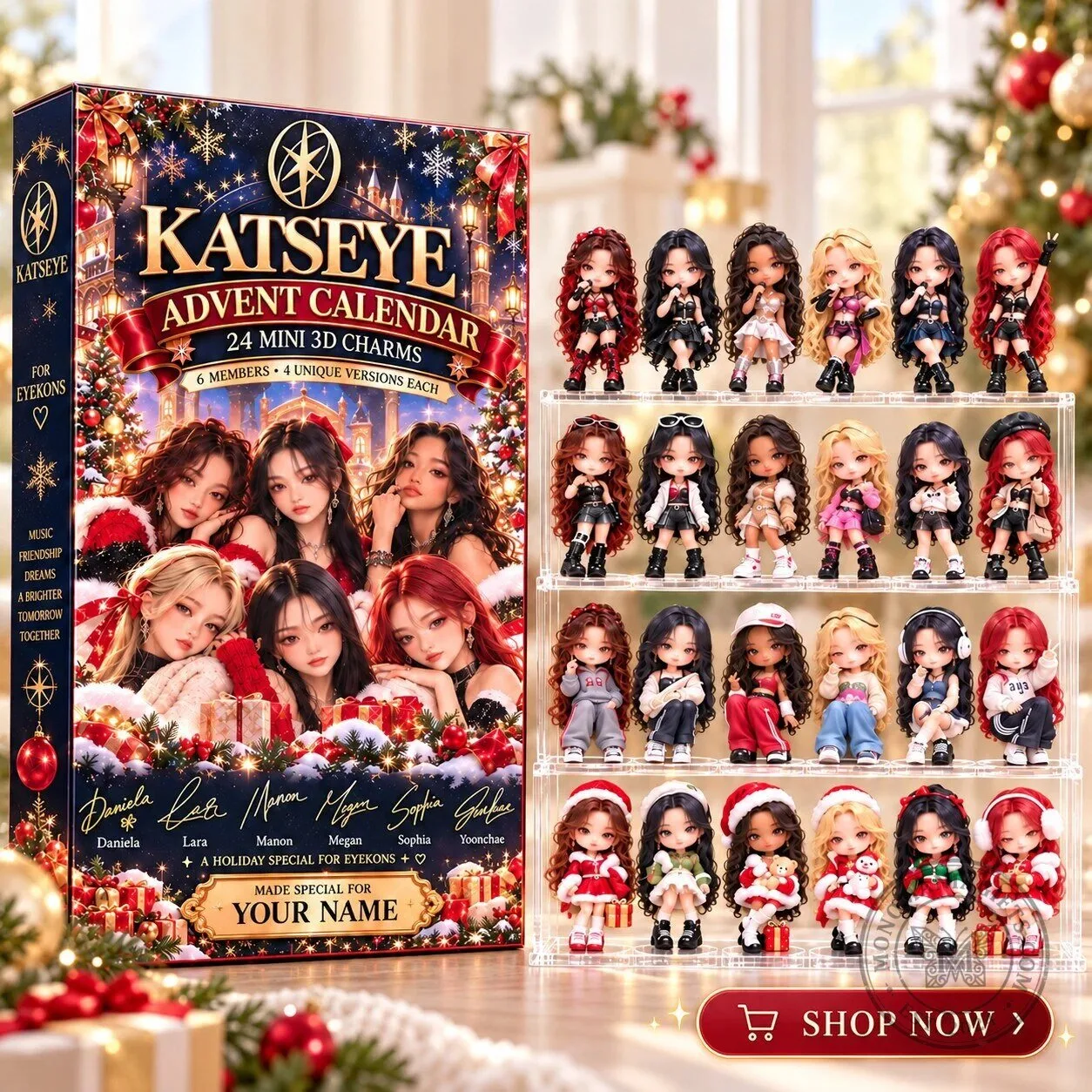 Katseye K-Pop Group Advent Calendar Box with 24 Mini 3D Charms