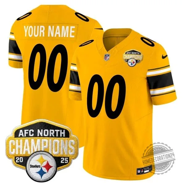 AFC North Champions Pittsburgh Steelers Black Gold Striped Football Jersey 17 AFC North Champions Pittsburgh Steelers Black Gold Striped Football Jersey