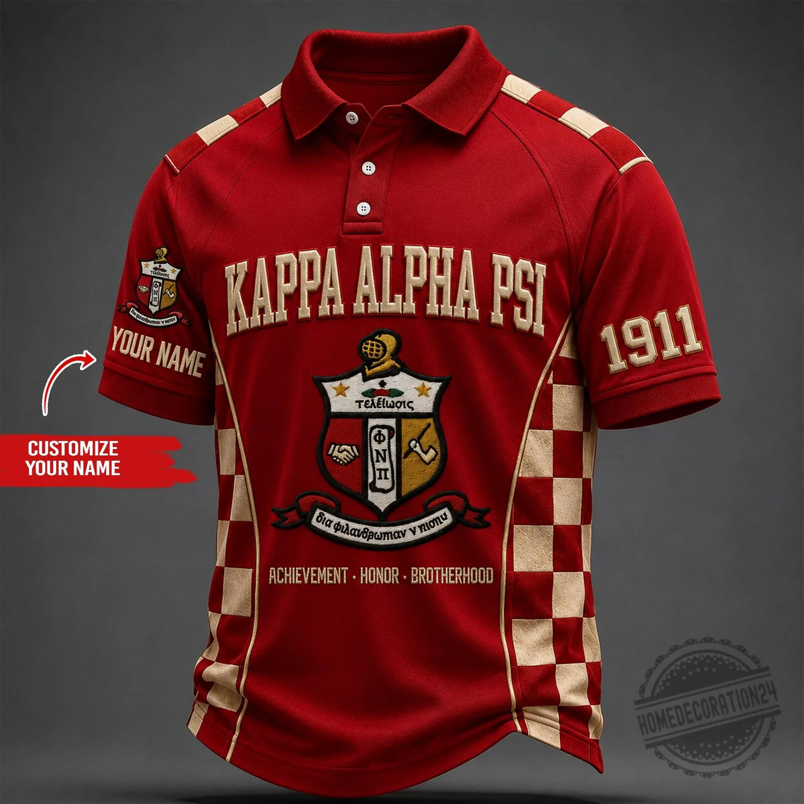 Kappa Alpha Psi Fraternity Greek Letter Polo Shirt