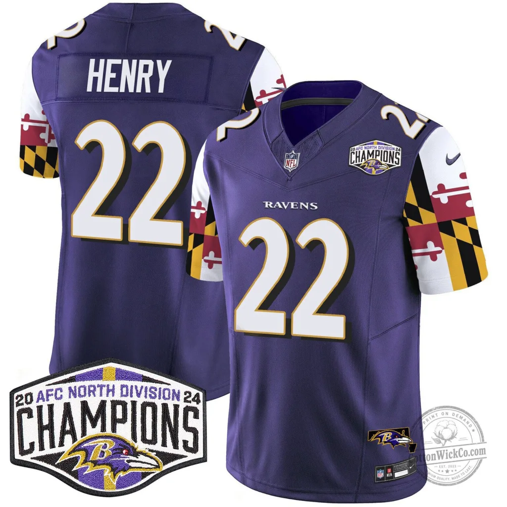 Derrick Henry Football Jersey for Baltimore Ravens - AFC North Division Champions Edition Derrick Henry Football Jersey for Baltimore Ravens - AFC North Division Champions Edition