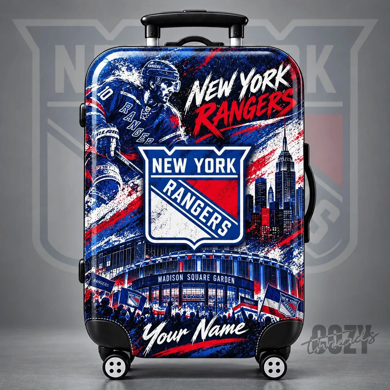 New York Rangers Personalized Hockey Fan Suitcase Luggage 1 New York Rangers Personalized Hockey Fan Suitcase Luggage