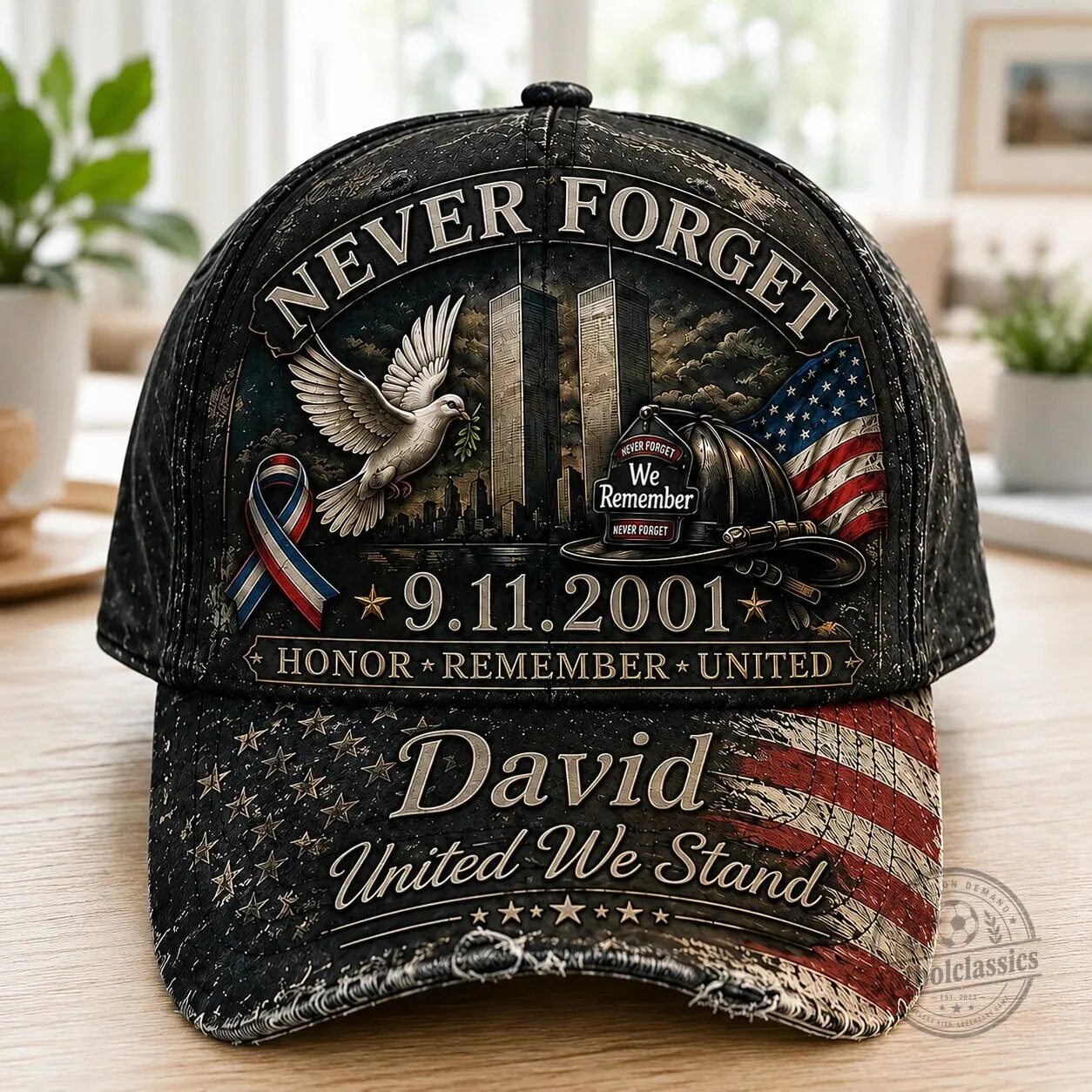 September 11 Never Forget United We Stand American Flag Cap Hat