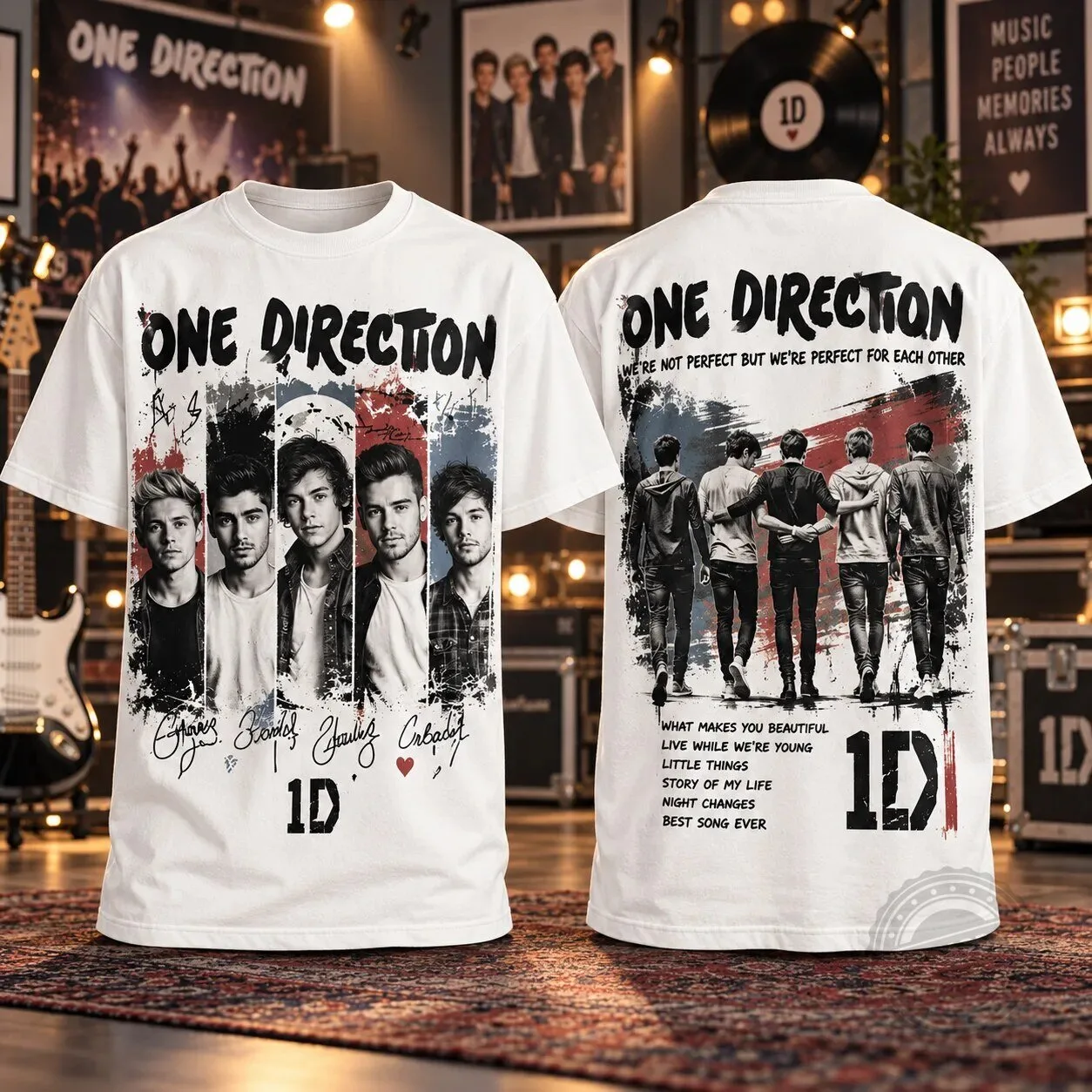 One Direction Vintage Double Sided Shirt