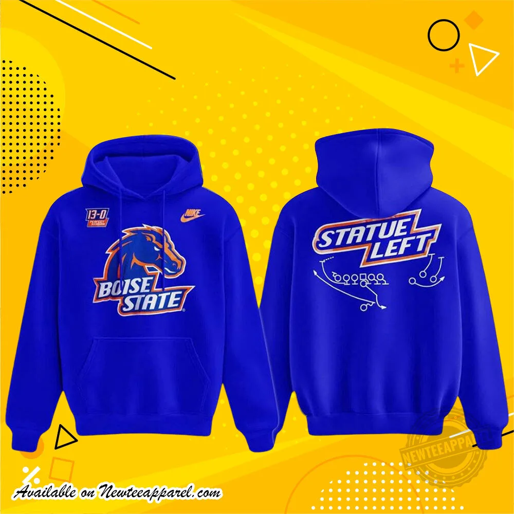 Boise State Broncos Statue Left Blue Pullover Hoodie Shirt