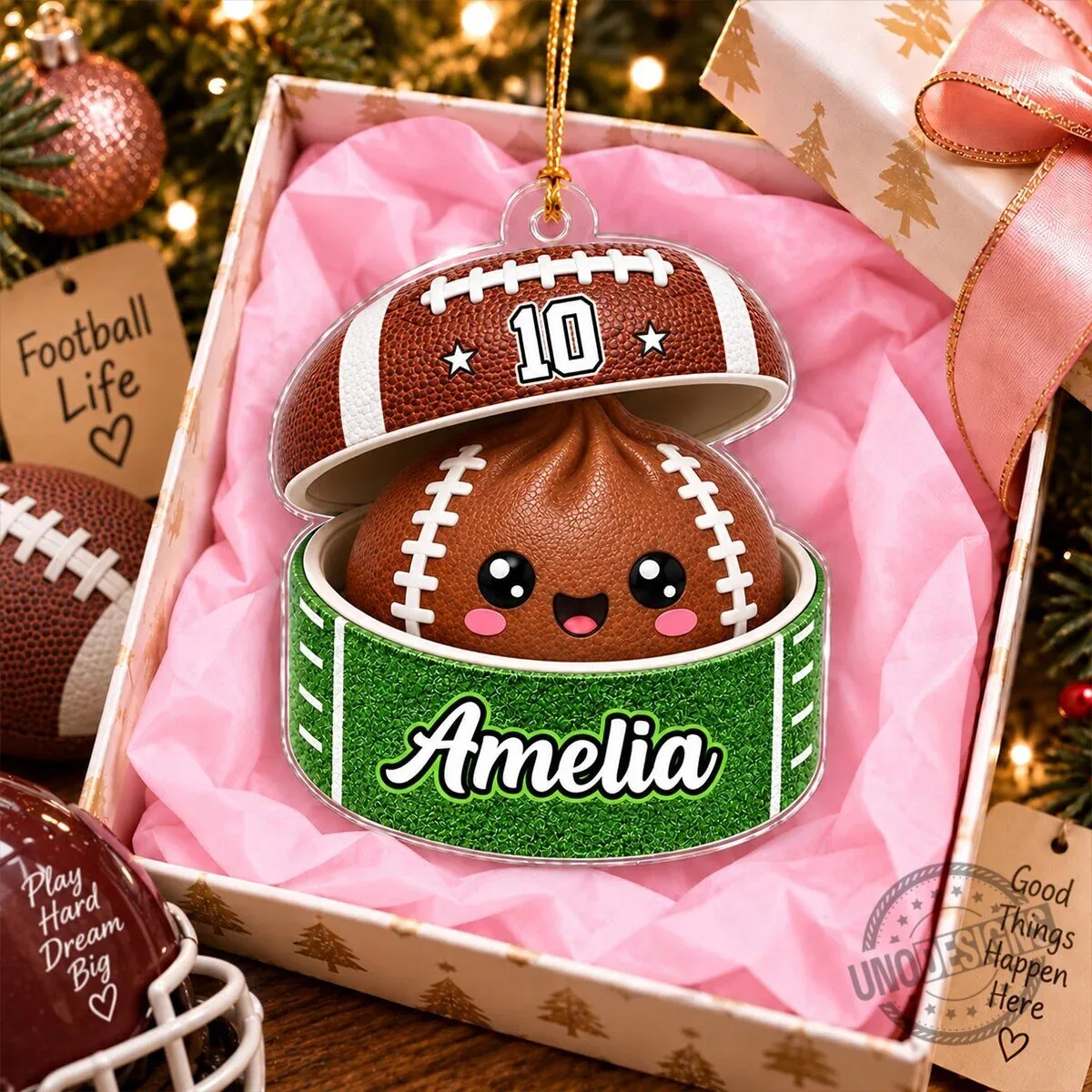 Personalized Football Dumpling Squishy Player Christmas Tree Ornament 12 Personalized Football Dumpling Squishy Player Christmas Tree Ornament