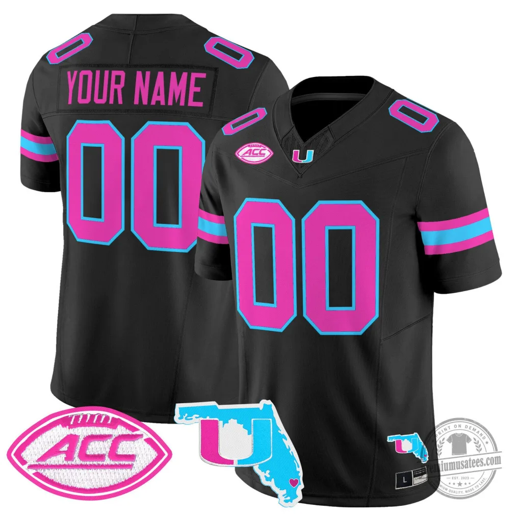 Miami Hurricanes Vice City Vapor Limited Custom Football Jersey Miami Hurricanes Vice City Vapor Limited Custom Football Jersey