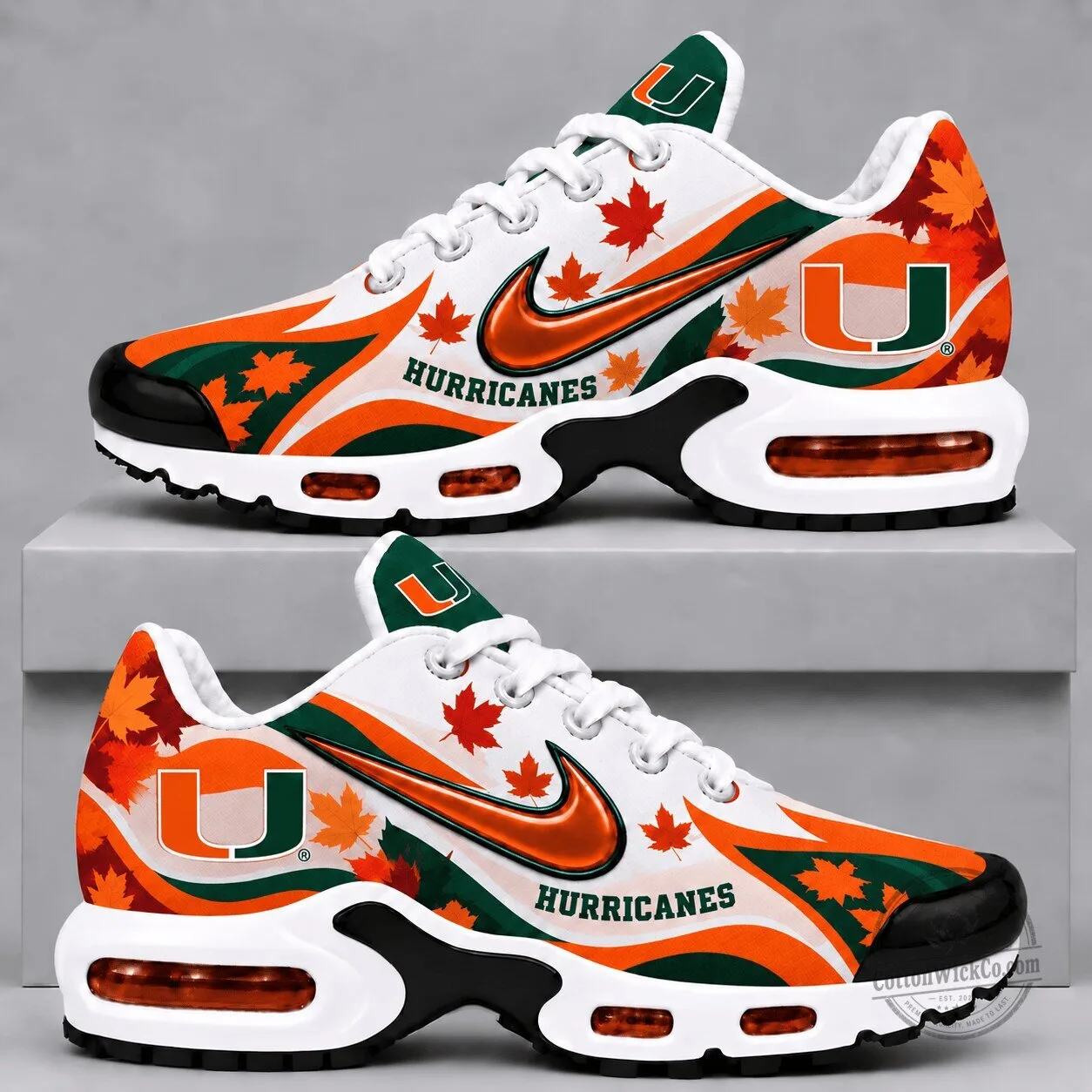 Miami Hurricanes Fall Season Air Max Style Sneakers Shoes