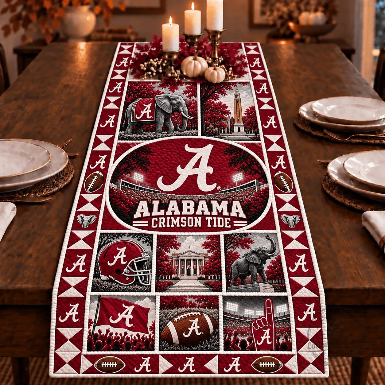 Alabama Crimson Tide Football Team Heritage Table Runner