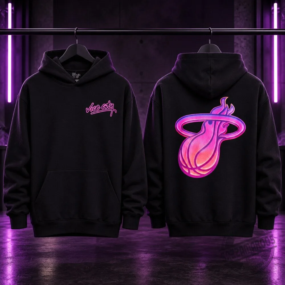 Miami Heat Vice City Neon Graphic Logo Hoodie Shirt 3 Miami Heat Vice City Neon Graphic Logo Hoodie Shirt