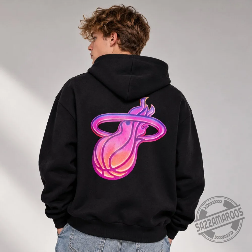 Miami Heat Vice City Neon Graphic Logo Hoodie Shirt 4 Miami Heat Vice City Neon Graphic Logo Hoodie Shirt