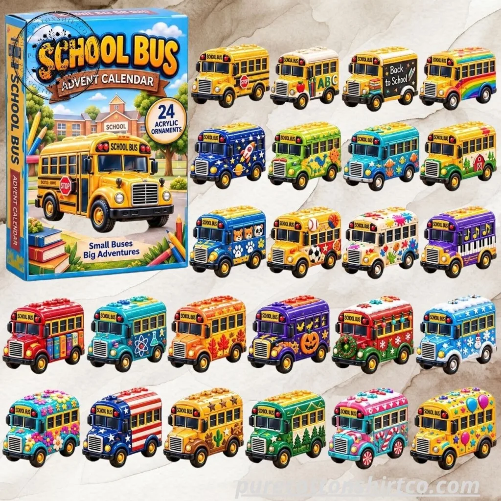 School Bus Advent Calendar 2026 – 24 Days Acrylic Ornaments Box School Bus Advent Calendar 2026 – 24 Days Acrylic Ornaments Box