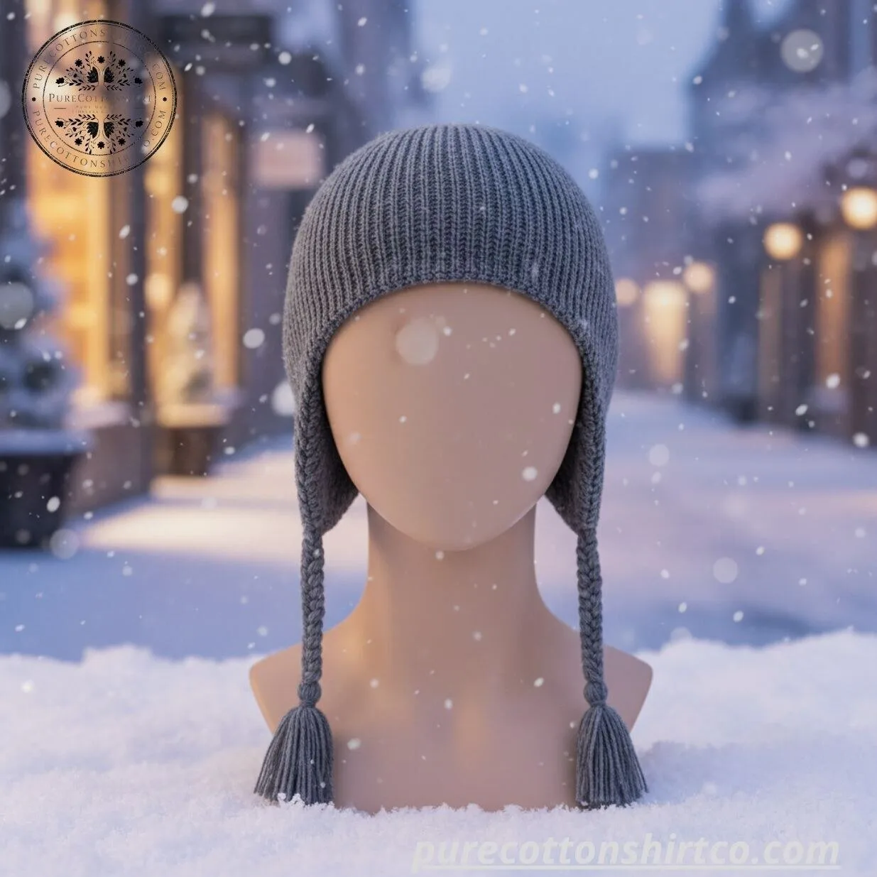 Juhoon CORTIS Kpop Idol Style Grey Knit Earflap Beanie Hat 8 Juhoon CORTIS Kpop Idol Style Grey Knit Earflap Beanie Hat