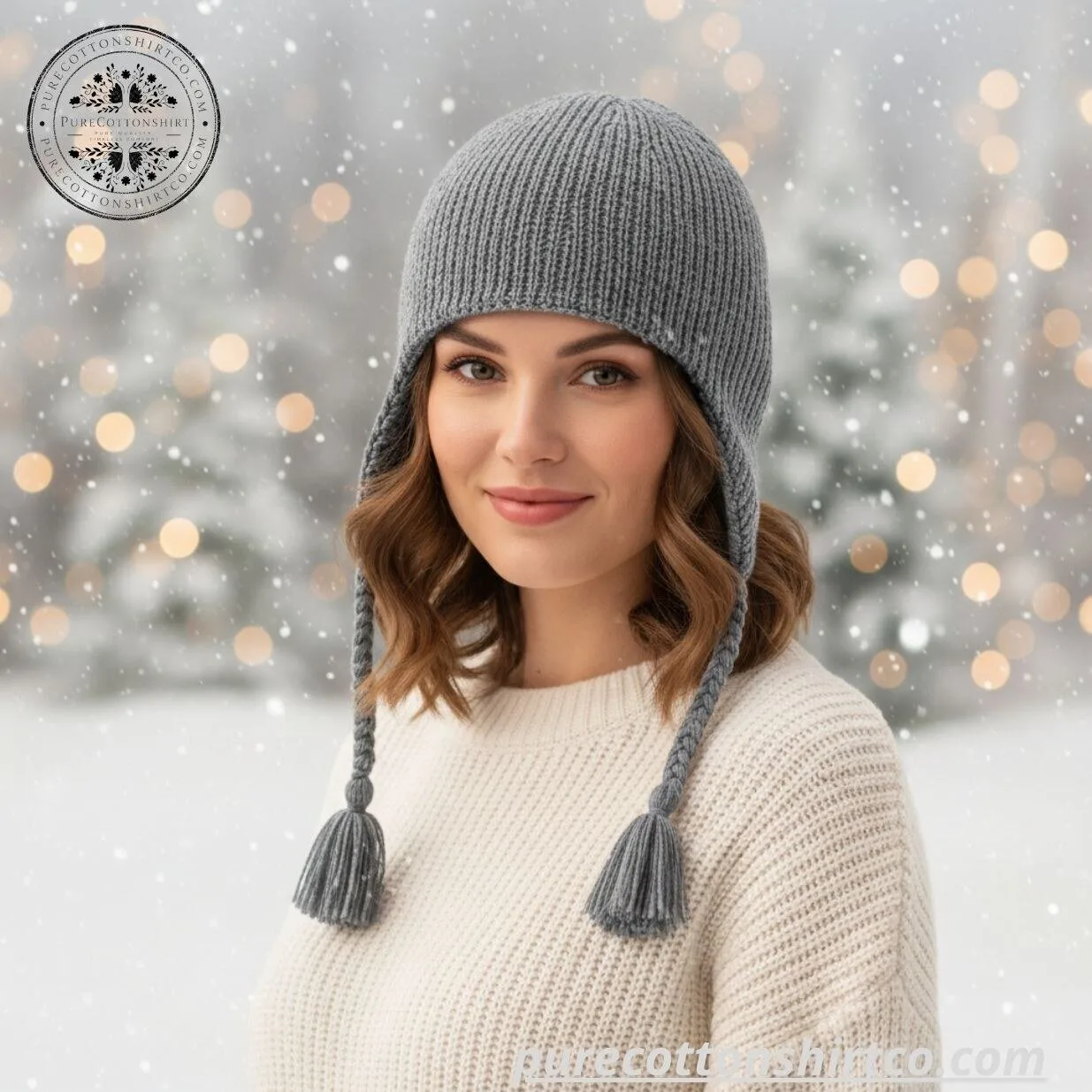 Juhoon CORTIS Kpop Idol Style Grey Knit Earflap Beanie Hat 9 Juhoon CORTIS Kpop Idol Style Grey Knit Earflap Beanie Hat