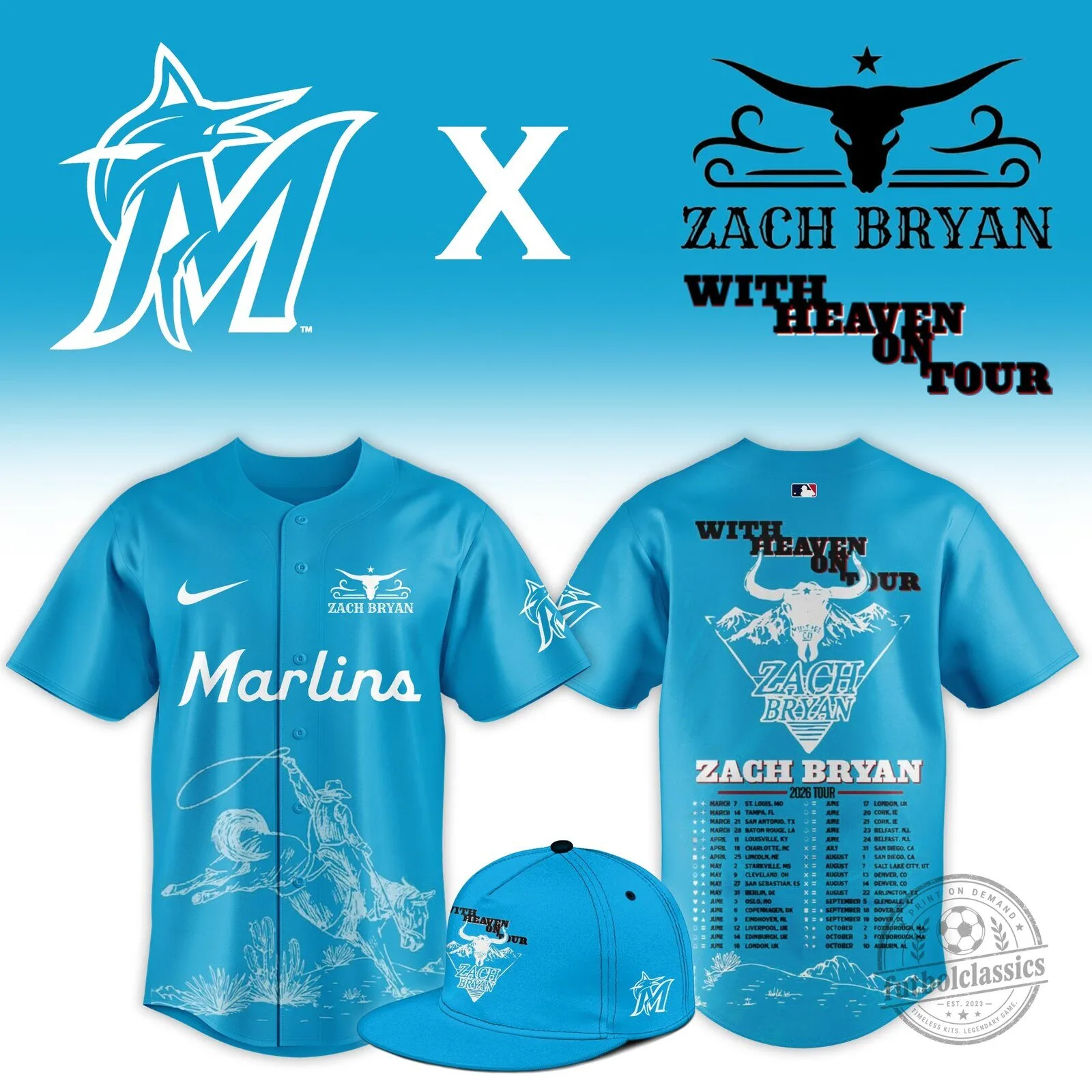 .MIA x Zach Bryan With Heaven On Tour Limited Jersey