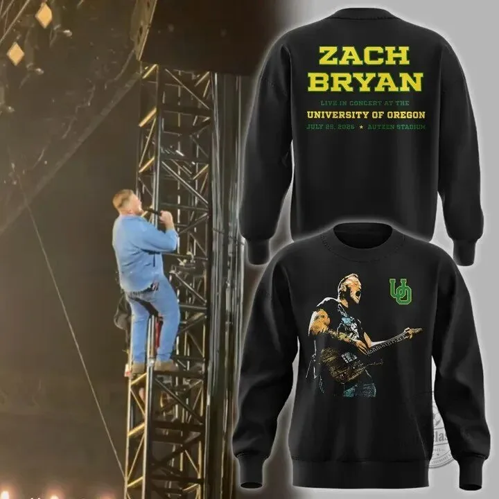 Zach Bryan University of Oregon Autzen Stadium Concert Sweatshirt