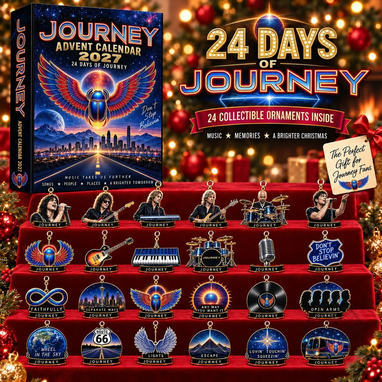 Journey Band 2027 Advent Calendar with 24 Collectible Christmas Ornaments