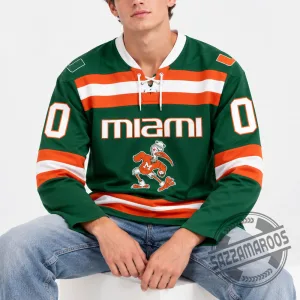 Miami Hurricanes Sebastian The Ibis Green Hockey Jersey 5 Miami Hurricanes Sebastian The Ibis Green Hockey Jersey